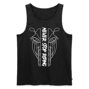 R1 RN22 Never Stop Riding - Männer Premium Bio Tank Top - Schwarz - Vorne - Michal (187cm)