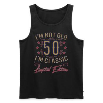 50. Geburtstag Vintage lustiger Spruch - Männer Premium Bio Tank Top - Schwarz - Vorne - Michal (187cm)