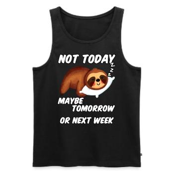 Sloth funny saying not today - Men's Premium Organic Tank Top - black - Front - AI Model Male 178 light (178cm)