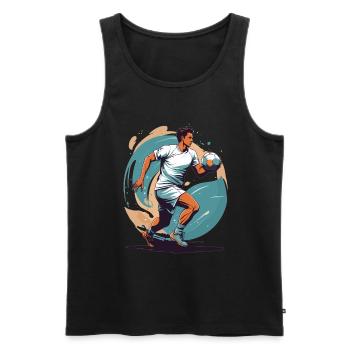 Handball Player Streetwear Iconic Style Design - Men's Premium Organic Tank Top - black - Front - Michal (187cm)