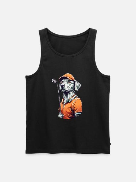Golfer Dog Golfer Design Aesthetic - Men's Premium Organic Tank Top - black
