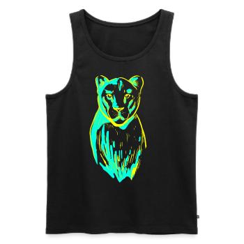 Tiger Löwe Katze Katzen Wildtiere Leopard - Männer Premium Bio Tank Top - Schwarz - Vorne - AI Model Male 178 light (178cm)