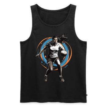 Handball player streetwear Iconic style - Men's Premium Organic Tank Top - black - Front - Michal (187cm)