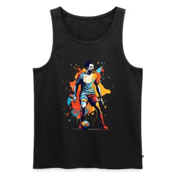 Football Aesthetic Streetwear Iconic Design - Men's Premium Organic Tank Top - black - Front - Michal (187cm)