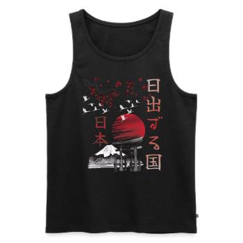 Japanische Kunst Japan Fuji Torii - Männer Premium Bio Tank Top - Schwarz - Vorne - Michal (187cm)