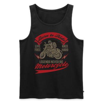 Moto Vintage Né pour Rouler - Débardeur bio Premium Homme - noir - Devant - Michal (187cm)