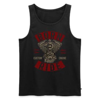 Motorcycle Biker Motorcycling Vintage - Men's Premium Organic Tank Top - black - Front - AI Model Male 178 light (178cm)