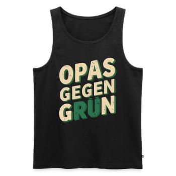 OPAS GEGEN GRÜN Grüne nein Danke - Männer Premium Bio Tank Top - Schwarz - Vorne - Michal (187cm)