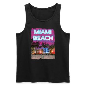 Miami 80er Retro Vaporwave - Männer Premium Bio Tank Top - Schwarz - Vorne - AI Model Male 178 light (178cm)