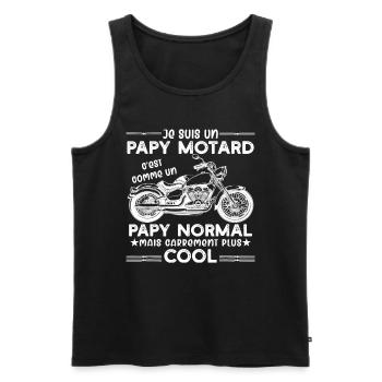 Opa Biker Geschenkidee Biker & Cooles Motorrad Motorrad - Männer Premium Bio Tank Top - Schwarz - Vorne - AI Model Male 178 light (178cm)