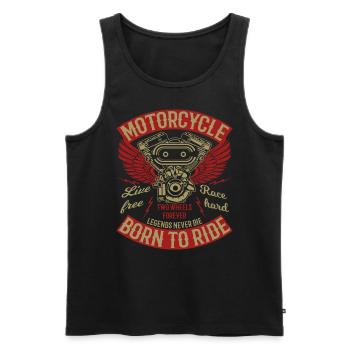 Motorcycle Biker Motorcycling - Men's Premium Organic Tank Top - black - Front - AI Model Male 178 light (178cm)