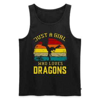 T-shirt Dragon Conte de fées Dragon Kanji japonais - Débardeur bio Premium Homme - noir - Devant - Michal (187cm)