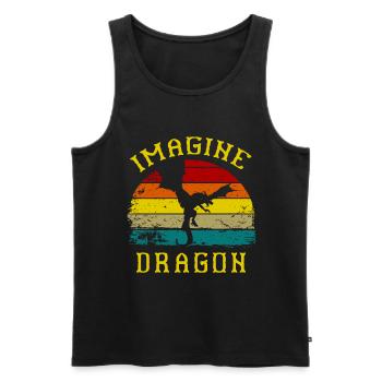 T-shirt Dragon Conte de fées Dragon Kanji japonais - Débardeur bio Premium Homme - noir - Devant - Michal (187cm)