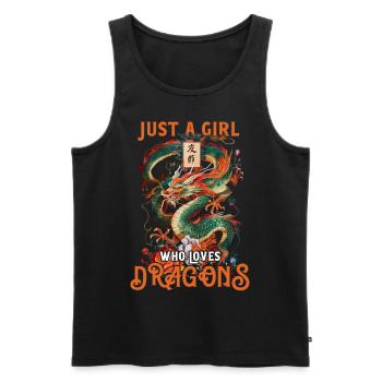 T-shirt Dragon Conte de fées Dragon Kanji japonais - Débardeur bio Premium Homme - noir - Devant - Michal (187cm)