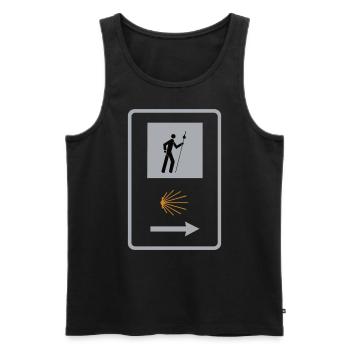 Camino de Santiago Pilgrim Camino Shell Sign - Men's Premium Organic Tank Top - black - Front - AI Model Male 178 light (178cm)