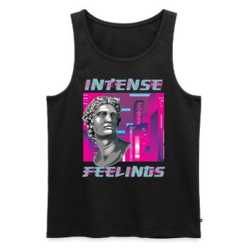 80s Retro Aesthetic Vaporwave - Men's Premium Organic Tank Top - black - Front - AI Model Male 178 light (178cm)