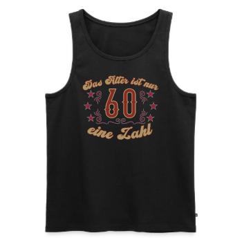 60. Geburtstag Vintage nur eine Zahl - Männer Premium Bio Tank Top - Schwarz - Vorne - Michal (187cm)