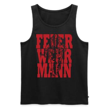 Feuerwehrmann Feuerwehr Vintage - Männer Premium Bio Tank Top - Schwarz - Vorne - Michal (187cm)