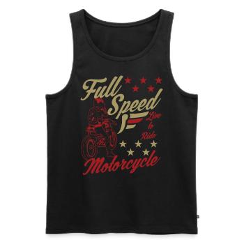 Motorrad Biker Full Speed Vintage - Männer Premium Bio Tank Top - Schwarz - Vorne - Michal (187cm)
