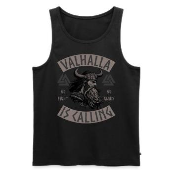 Wikinger Valhalla is Calling Nordisch - Männer Premium Bio Tank Top - Schwarz - Vorne - AI Model Male 178 light (178cm)
