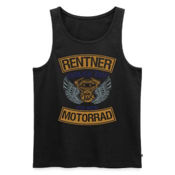 Rente Motorrad Rentner Bike Vintage - Männer Premium Bio Tank Top - Schwarz - Vorne - Michal (187cm)