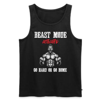 Gym Fitness Bodybuilding Saying - Men's Premium Organic Tank Top - black - Front - AI Model Male 178 light (178cm)