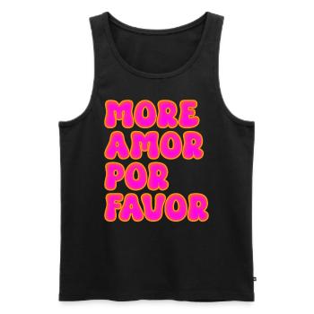 More Amor Por Favor Stylish Trending Love - Men's Premium Organic Tank Top - black - Front - AI Model Male 178 light (178cm)