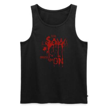 The Saw Must Go On : Conception d’horreur effrayante - Débardeur bio Premium Homme - noir - Devant - AI Model Male 178 light (178cm)