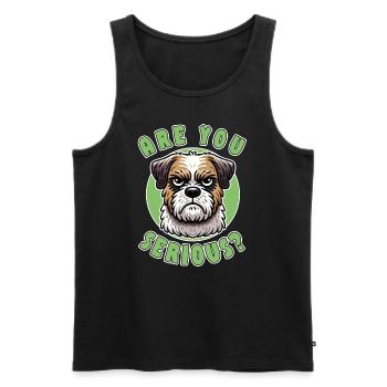 Are You Serious? Funny dog saying - Men's Premium Organic Tank Top - black - Front - AI Model Male 178 light (178cm)