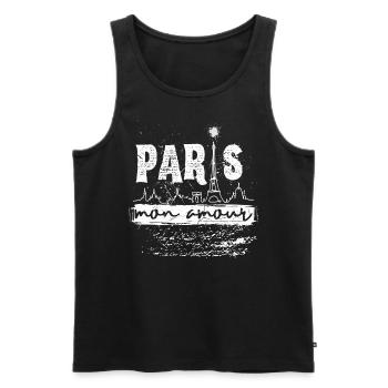 Paris Mon Amour: Romantic Design - Men's Premium Organic Tank Top - black - Front - AI Model Male 178 light (178cm)