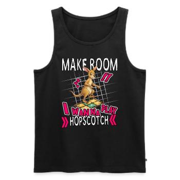 Fun Kangaroo Playing Hopscotch Kids Game Design - Men's Premium Organic Tank Top - black - Front - AI Model Male 178 light (178cm)