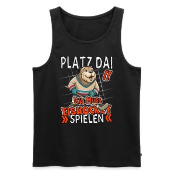 Make room! I gotta play ice hockey funny seal - Men's Premium Organic Tank Top - black - Front - Michal (187cm)