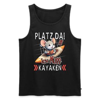 Make room! I Have To Kayak Funny Mouse - Men's Premium Organic Tank Top - black - Front - Michal (187cm)