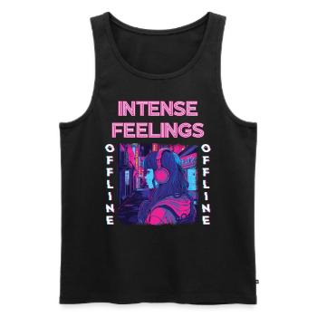 Anime 80s Retro Vaporwave Intense Feelings - Men's Premium Organic Tank Top - black - Front - AI Model Male 178 light (178cm)