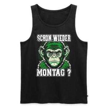 Schon wieder Montag? Lustiges Affen Design - Männer Premium Bio Tank Top - Schwarz - Vorne - AI Model Male 178 light (178cm)