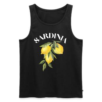 Citron Sardaigne Style Vintage Italie Cadeau de voyage - Débardeur bio Premium Homme - noir - Devant - AI Model Male 178 light (178cm)
