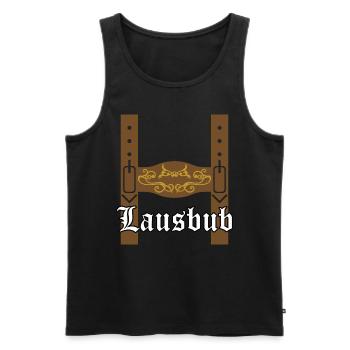 Bayern Volksfest Lederhose Lausbub - Männer Premium Bio Tank Top - Schwarz - Vorne - AI Model Male 178 light (178cm)