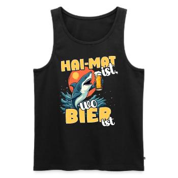Hai-mat Is Where Beer Is Funny Party Drinking Beer - Men's Premium Organic Tank Top - black - Front - Michal (187cm)