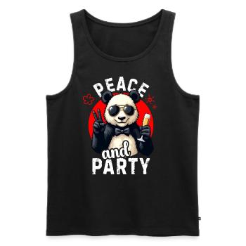 Peace and Party Coole Panda Sonnenbrille Funkelnd - Männer Premium Bio Tank Top - Schwarz - Vorne - AI Model Male 178 light (178cm)