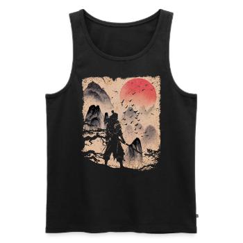 Japon Vintage Samouraï Art Japonais - Débardeur bio Premium Homme - noir - Devant - Michal (187cm)