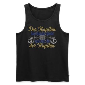 Kapitän Boot Motorboot lustiger Spruch - Männer Premium Bio Tank Top - Schwarz - Vorne - Michal (187cm)