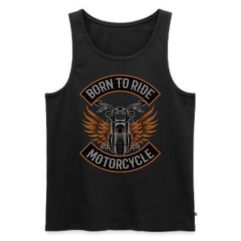 Motorcycle Funny Saying Vintage Biker - Men's Premium Organic Tank Top - black - Front - Michal (187cm)