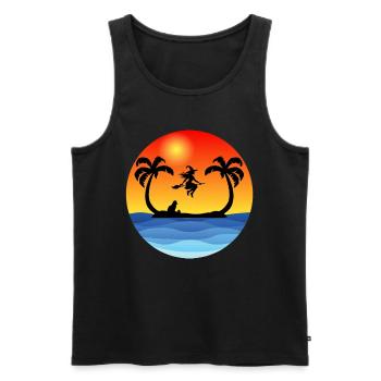 Hexe auf der Insel - Männer Premium Bio Tank Top - Schwarz - Vorne - Michal (187cm)