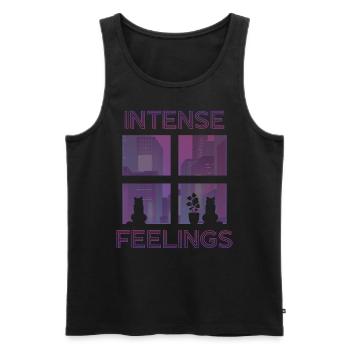 80s Retro Vaporwave Lofi - Men's Premium Organic Tank Top - black - Front - AI Model Male 178 light (178cm)