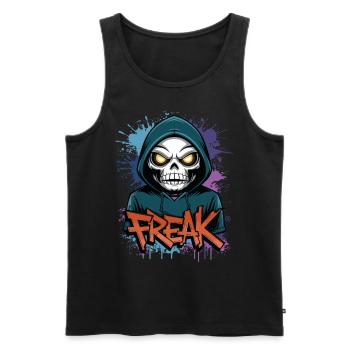 Freak - Skull, Totenkopf - Männer Premium Bio Tank Top - Schwarz - Vorne - AI Model Male 178 light (178cm)