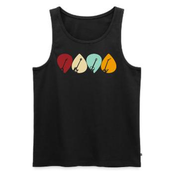 Guitar Pick Design for Guitarists in Retro Style - Men's Premium Organic Tank Top - black - Front - AI Model Male 178 light (178cm)