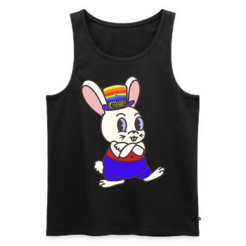 Regenbogen Kaninchen Hase LGBT Gay Pride Hasen - Männer Premium Bio Tank Top - Schwarz - Vorne - AI Model Male 178 light (178cm)
