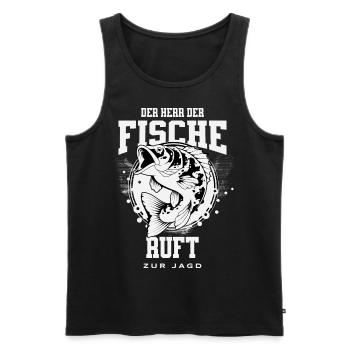 Lord of the Fishes Fishing Funny Angler Gift - Men's Premium Organic Tank Top - black - Front - Michal (187cm)
