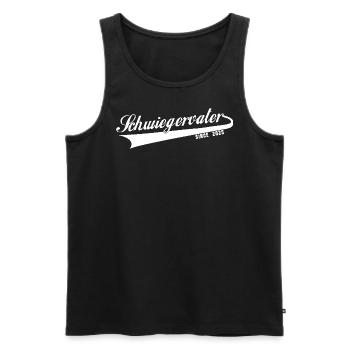 Schwiegervater 2025, Bester Schwiegervater ever - Männer Premium Bio Tank Top - Schwarz - Vorne - Michal (187cm)