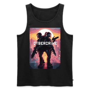 cyber 05 - Männer Premium Bio Tank Top - Schwarz - Vorne - AI Model Male 178 light (178cm)